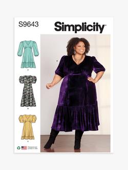 Simplicity Women's Flounce Dress Sewing Pattern, S9643, 