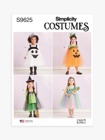 Simplicity Toddlers' Tulle Halloween Costumes Sewing Pattern, S9625, Multi