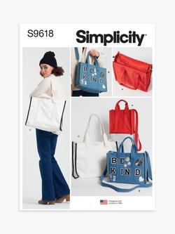Simplicity Tote Bags Sewing Pattern, S9618, Multi
