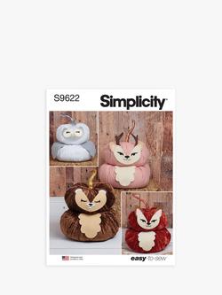 Simplicity Plush Pumpkin Animals Sewing Pattern, S9622, Multi