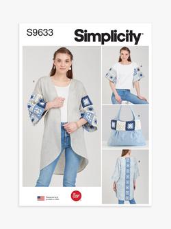 Simplicity Misses' Crochet and Sew Top, Jacket and Bag Sewing Pattern, S9633, Multi