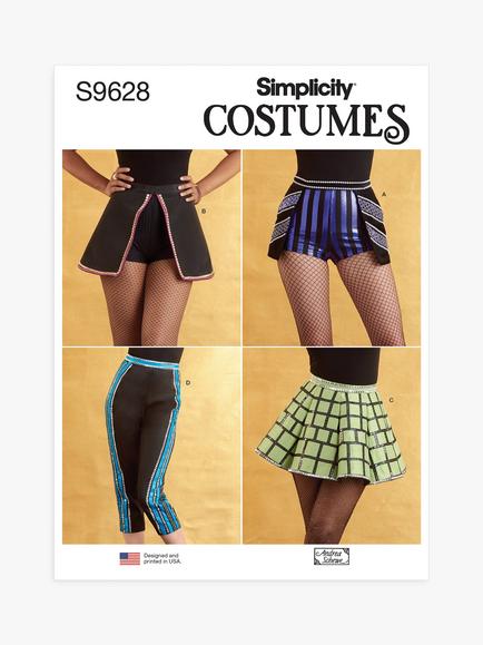 Simplicity Misses' Costume Skirt, Pants and Shorts Sewing Pattern, S9628, 