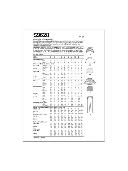 Simplicity Misses' Costume Skirt, Pants and Shorts Sewing Pattern, S9628 - view 2, 
