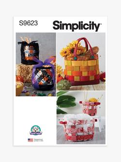 Simplicity Fabric Baskets Sewing Pattern, S9623, Multi