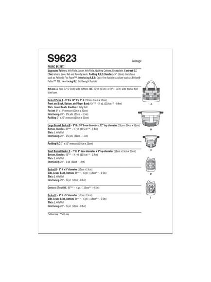 Simplicity Fabric Baskets Sewing Pattern, S9623 - view 2, Multi