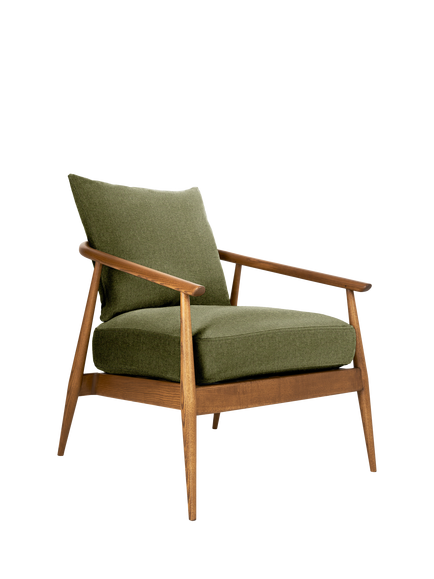 ercol for John Lewis Hazlemere Armchair, Vintage Ash Leg, Moss