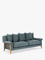 ercol for John Lewis Hexton Medium 2 Seater Sofa Vintage Ash Leg Textured Weave Blue