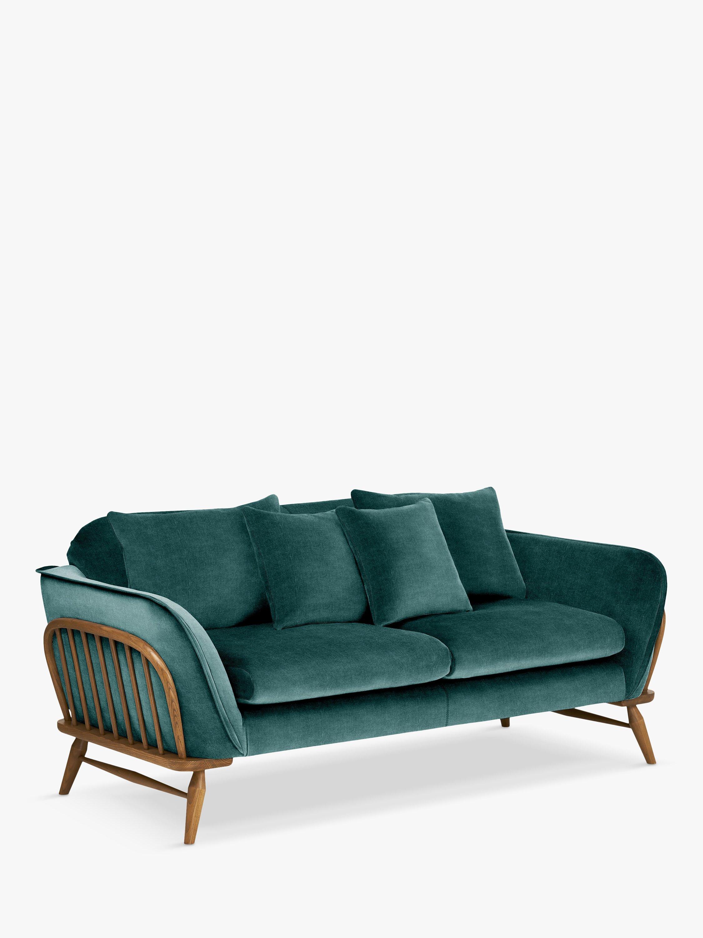 Hexton Range, ercol for John Lewis Hexton Medium 2 Seater Sofa, Vintage Ash Leg, Soft Chenille Teal