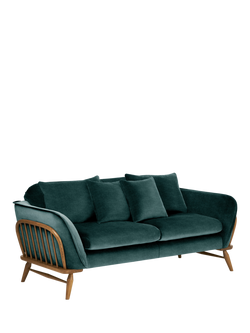 ercol for John Lewis Hexton Medium 2 Seater Sofa, Soft Chenille Teal