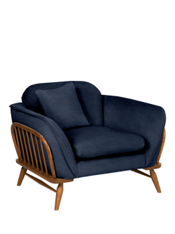 ercol for John Lewis Hexton Armchair, Soft Chenille Navy