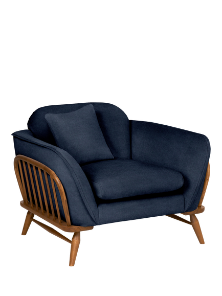 ercol for John Lewis Hexton Armchair, Soft Chenille Navy