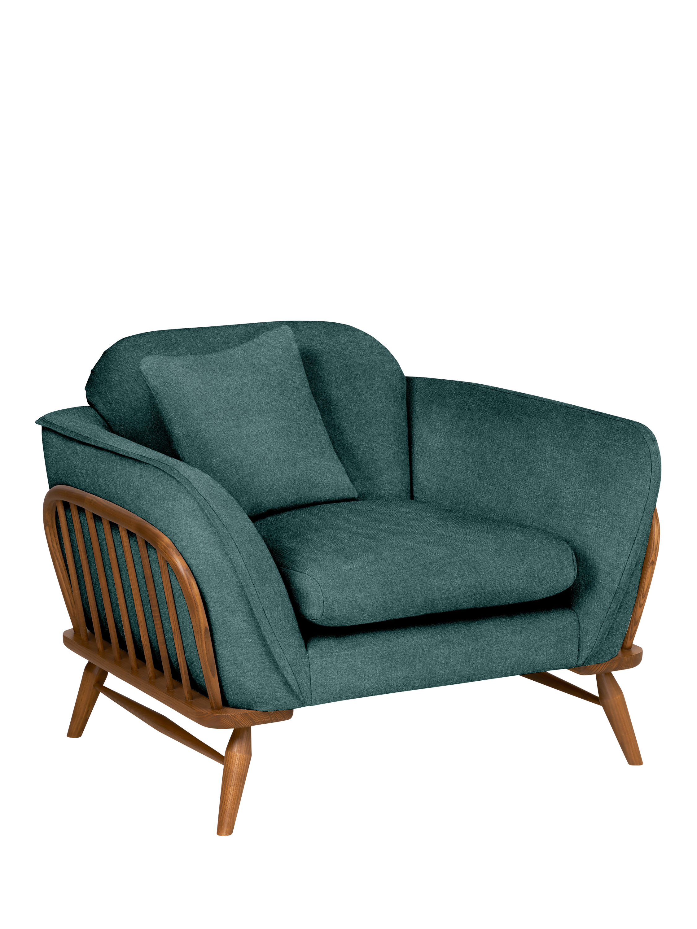 Hexton Range, ercol for John Lewis Hexton Armchair, Vintage Ash Leg, Soft Chenille Teal