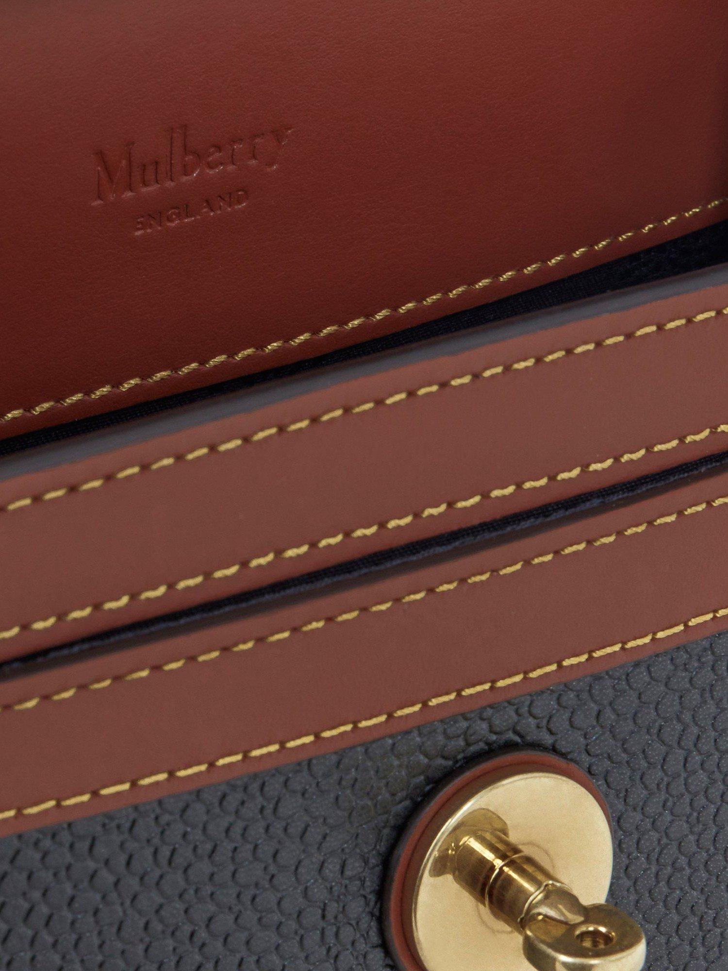 Product image 5 of 5, which shows Mulberry Small Antony Eco Scotchgrain Satchel, Black & Cognac