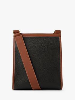 Mulberry Antony Eco Scotchgrain Messenger Bag, Black/Cognac - view 2, Black/Cognac