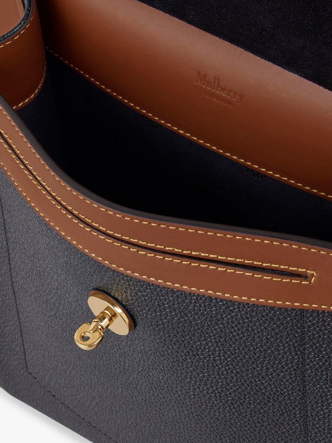 Product image 4 of 5, which shows Mulberry Antony Eco Scotchgrain Messenger Bag, Black/Cognac