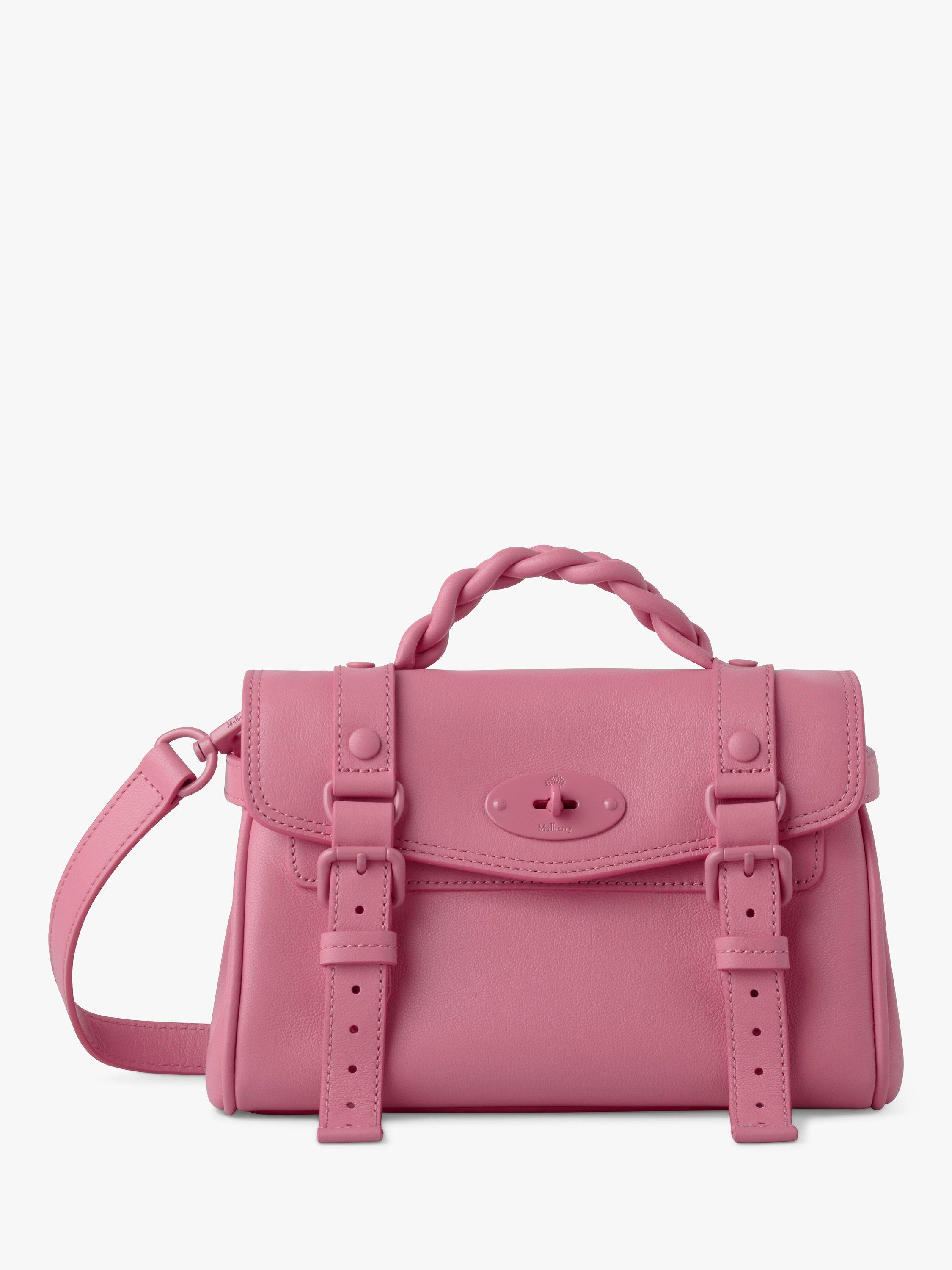 Mulberry Mini Alexa Micro Classic Grain Leather Cross Body Bag, Geranium Pink