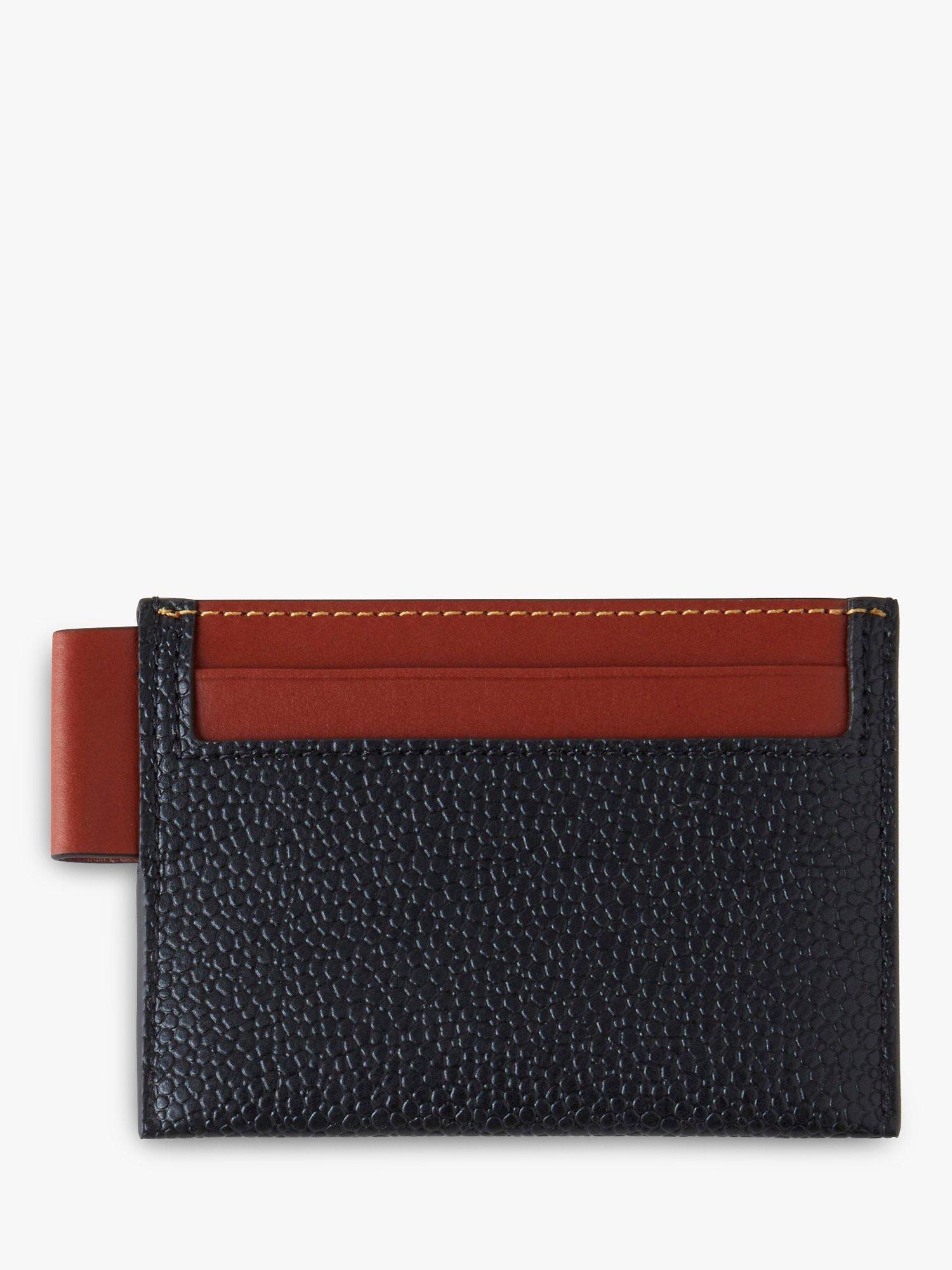 Mulberry Scotch Grain Leather Credit Card Slip, Black/Cognac