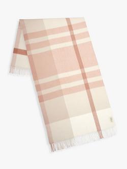 Mulberry Large Check Merino Wool Scarf - view 2, Maple/White