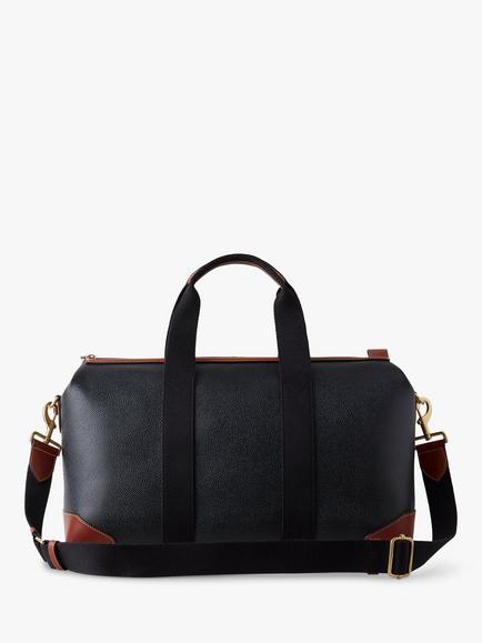 Mulberry Heritage Day Clipper Eco Scotchgrain Travel Bag - view 2, Black/Cognac