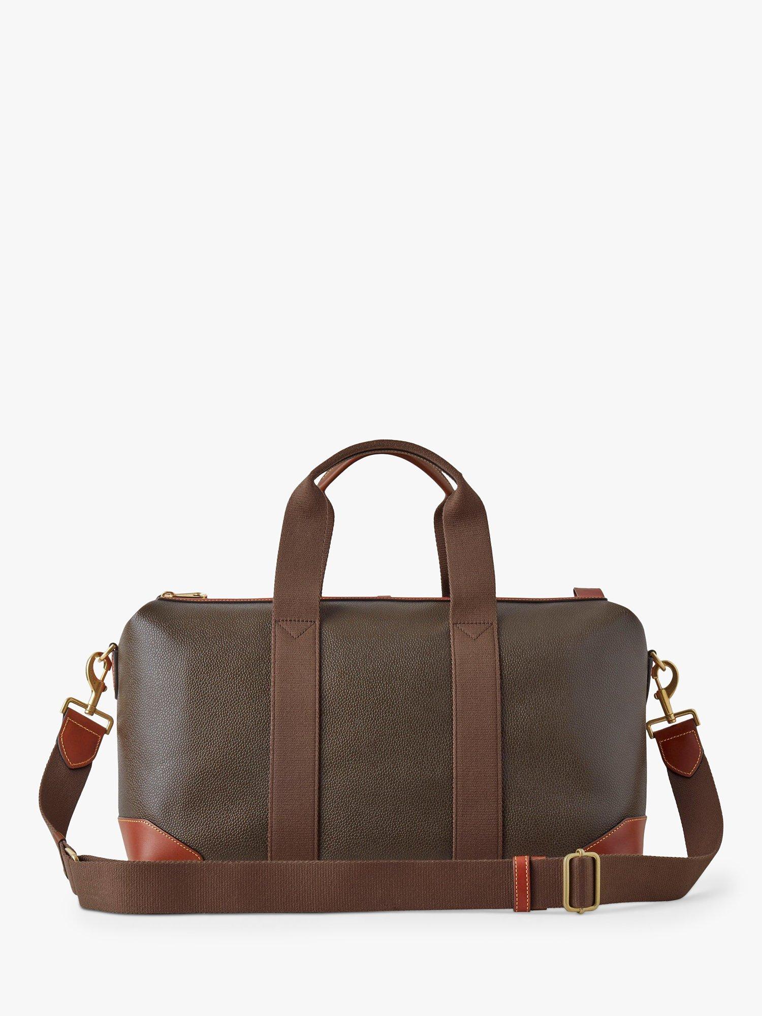 Product image 2 of 5, which shows Mulberry Heritage Day Clipper Eco Scotchgrain Travel Bag, Mole/Cognac