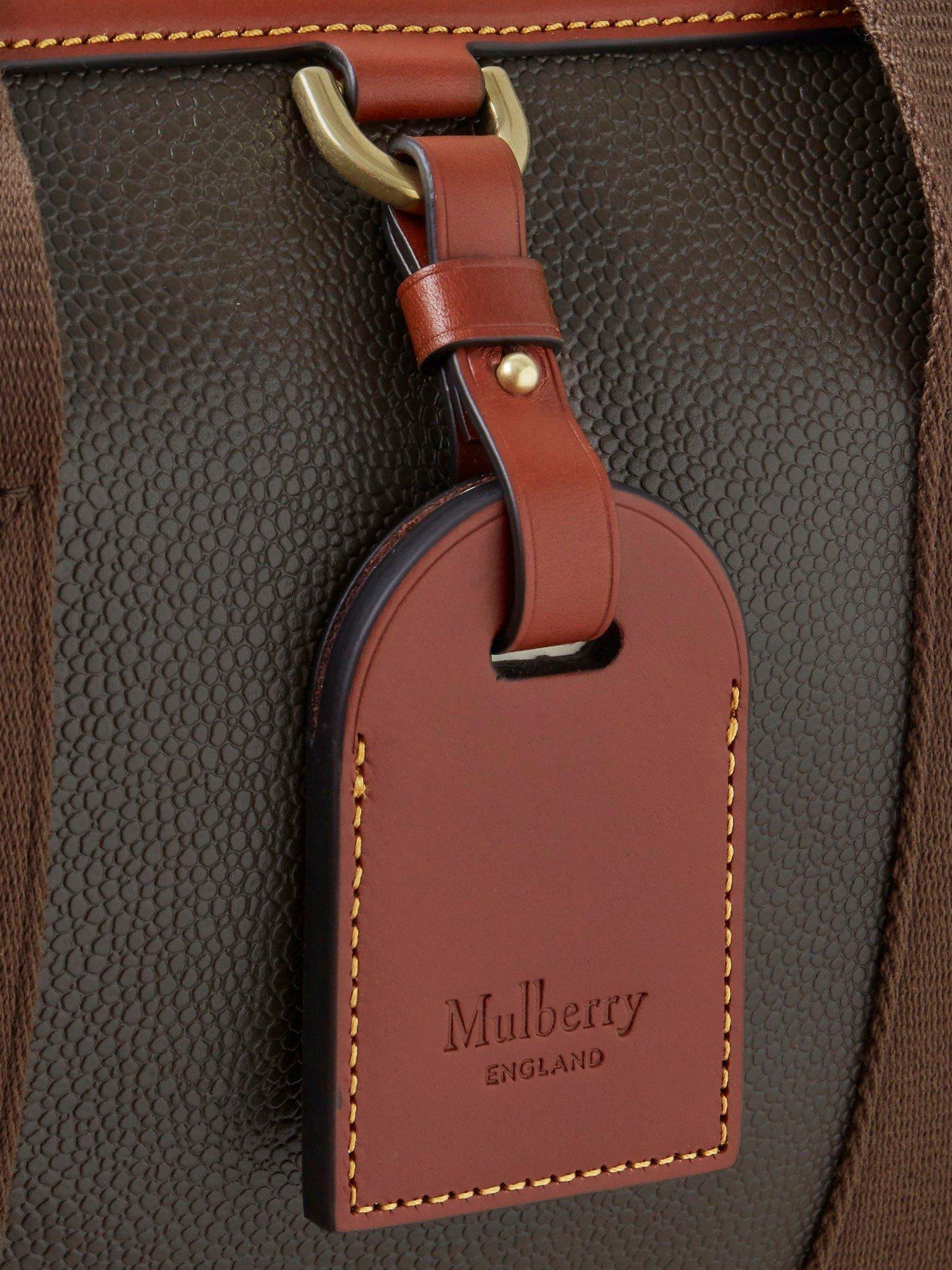 Product image 5 of 5, which shows Mulberry Heritage Day Clipper Eco Scotchgrain Travel Bag, Mole/Cognac