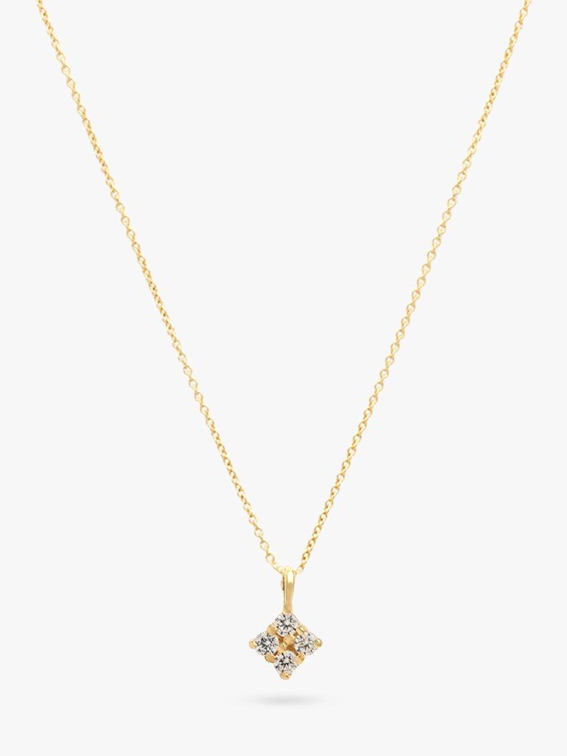 Leah Alexandra Quaditta Cubic Zirconia Pendant Necklace, Gold