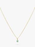 Leah Alexandra Gemstone Pendant Necklace, Gold/Emerald