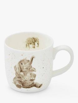 Wrendale Designs Role Model Elephant Bone China Mug, 330ml, White/Grey, Multi Multi