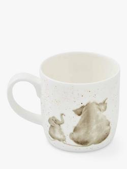 Wrendale Designs Role Model Elephant Bone China Mug, 330ml, White/Grey - view 2, Multi Multi