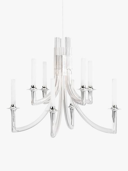 Kartell Khan 8 Arm Pendant Ceiling Light, Crystal