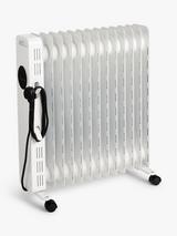 John Lewis 2500W Digital Oil Radiator, White