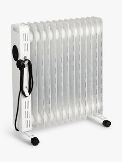 John Lewis 2500W Digital Oil Radiator, White, White