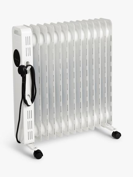 John Lewis 2500W Digital Oil Radiator, White, White