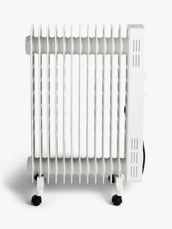John Lewis 2500W Oil Filled Radiator, White - view 2, White