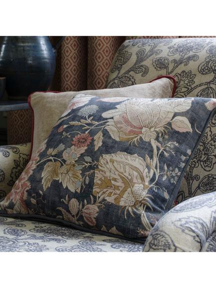 Clarke & Clarke Sissinghurst Furnishing Fabric - view 2, Midnight/Spice