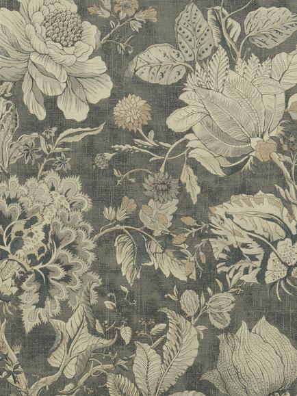 Clarke & Clarke Sissinghurst Made to Measure Curtains or Roman Blind, Charcoal, Charcoal