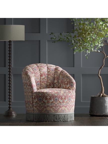 Clarke & Clarke Strawberry Thief Furnishing Fabric - view 2, Plum