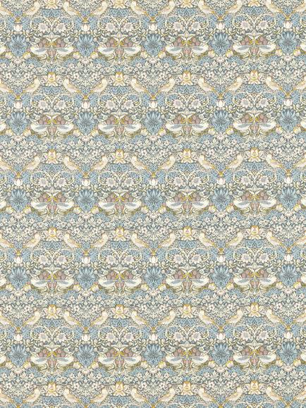 Clarke & Clarke Strawberry Thief Furnishing Fabric, Slate/Blush