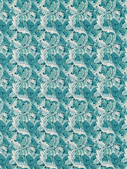Clarke & Clarke Acanthus Made to Measure Curtains or Roman Blind, Teal, Teal