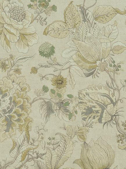 Clarke & Clarke Sissinghurst Made to Measure Curtains or Roman Blind, Citron/Natural, Citron/Natural