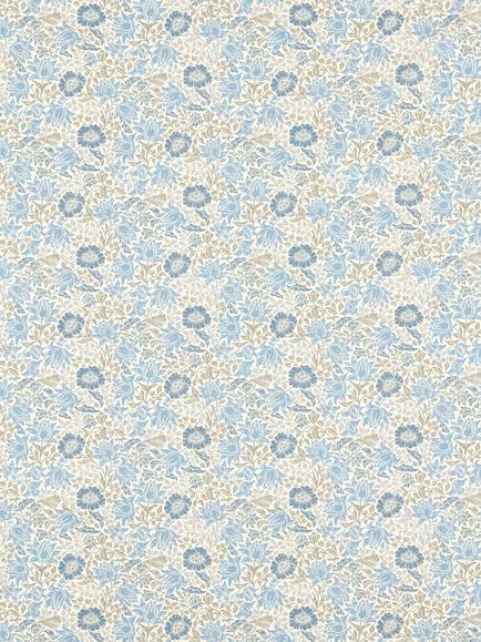 Clarke & Clarke Mallow Furnishing Fabric, Denim/Ivory