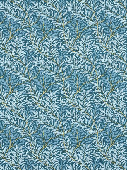 Clarke & Clarke Willow Boughs Made to Measure Curtains or Roman Blind, Denim, Denim