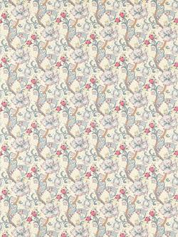 Clarke & Clarke Golden Lily Made to Measure Curtains or Roman Blind, Dove/Plum, Dove/Plum