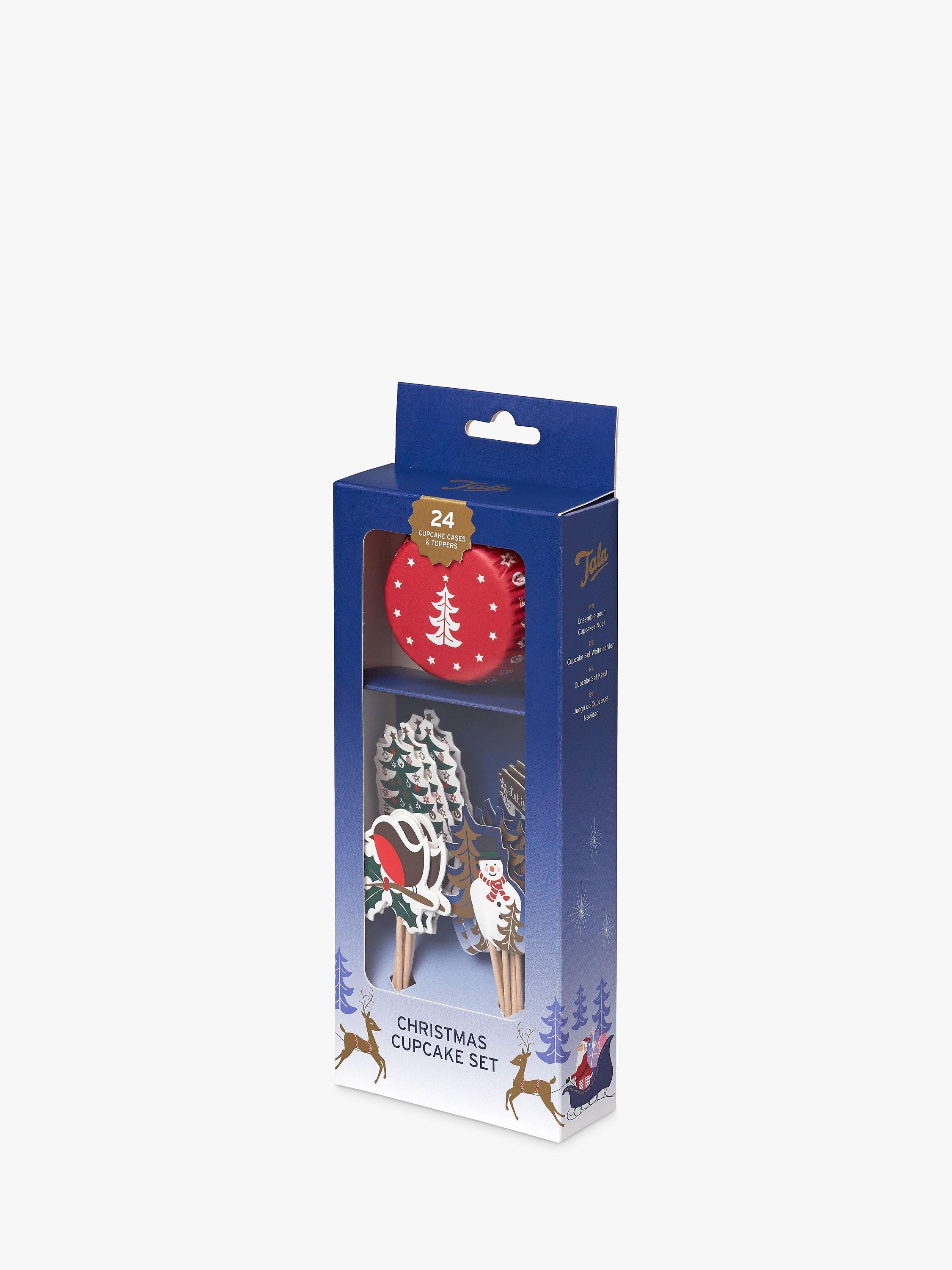Tala Christmas Cupcake Cases & Toppers, Pack of 24, Red