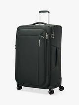 Antler Single Stripe 4 Wheel 81cm Large Expandable Suitcase Green