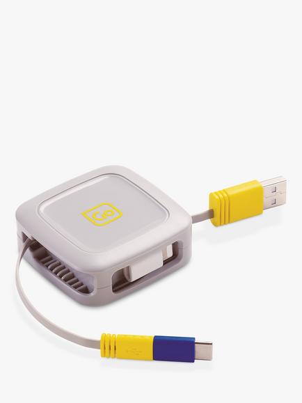 Go Travel 3-in-1 Retractable Connector Cable, 1m, 
