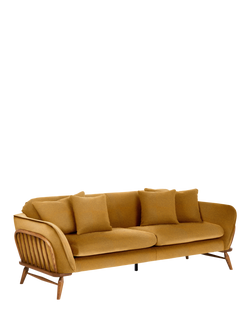 ercol for John Lewis Hexton Large 3 Seater Sofa, Vintage Ash Leg, Boucle Spice