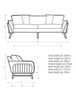 ercol for John Lewis Hexton Large 3 Seater Sofa, Vintage Ash Leg - view 2, Boucle Spice