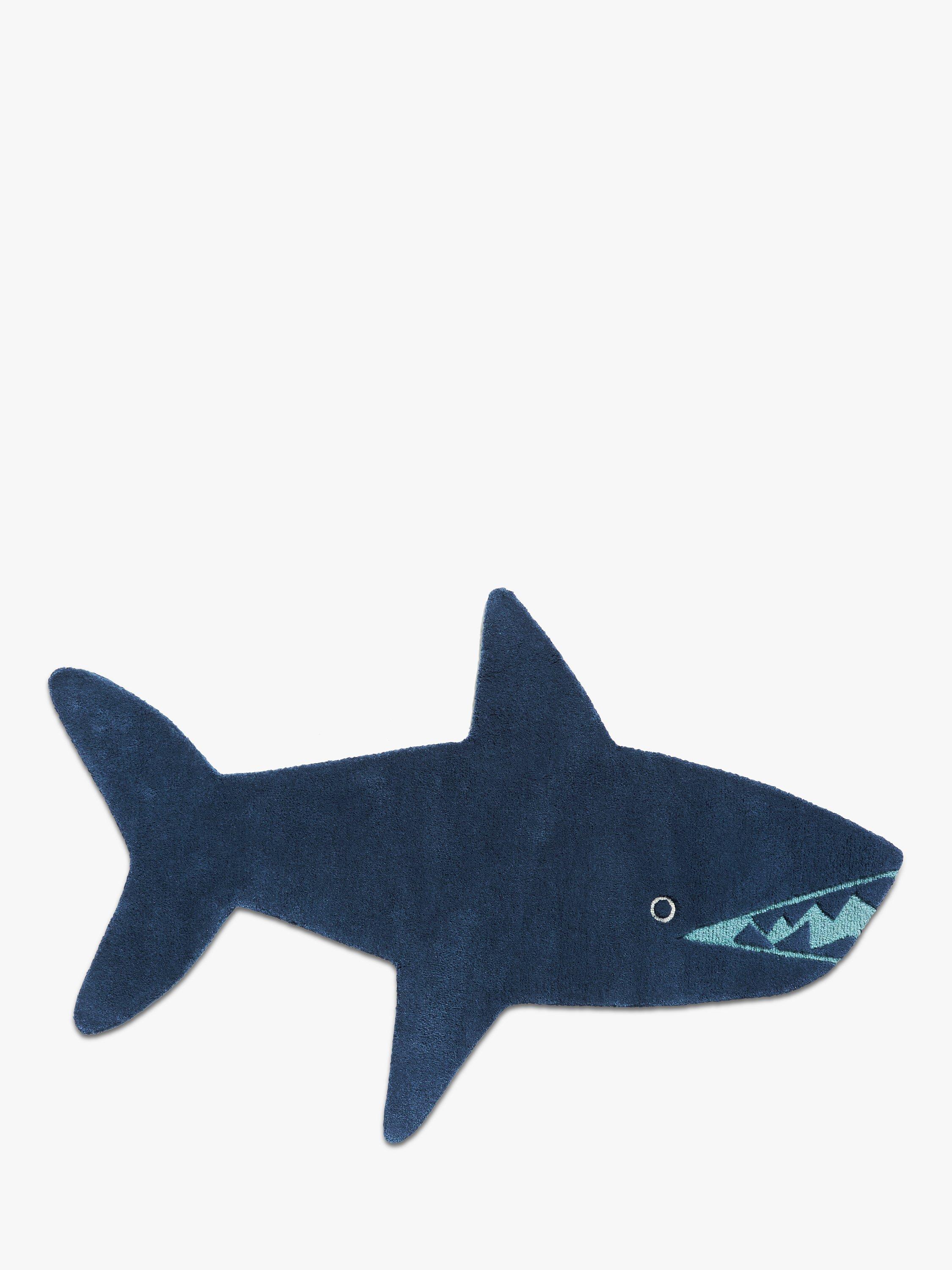 John Lewis Shark Wool Rug, L130 x W84cm, Blue