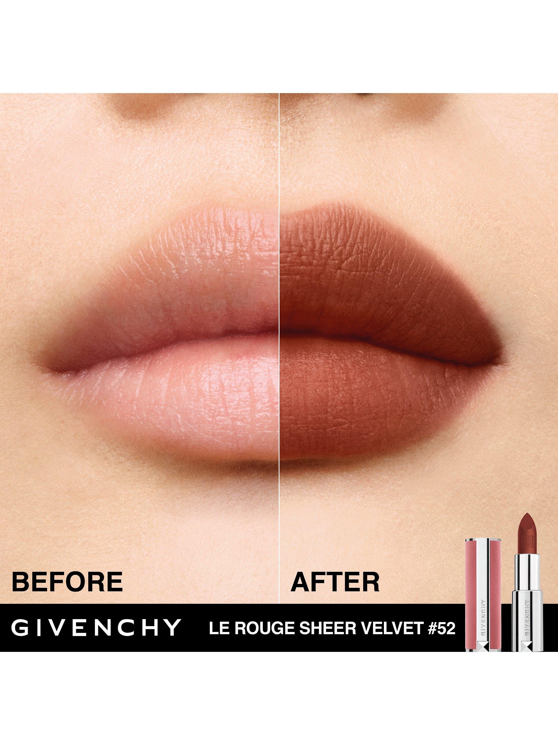Product image 3 of 5, which shows Givenchy Le Rouge Sheer Velvet Refillable Matte Lipstick, 52 Brun Épicé